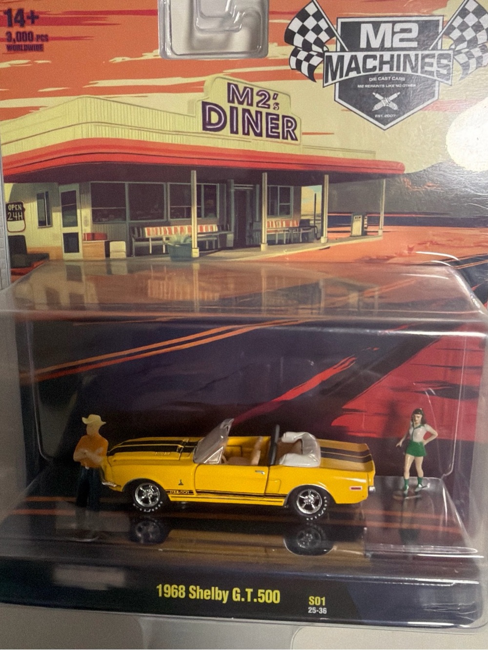 M2 Machines 1968 Shelby G.T.500 Yellow Die-Cast Toy Car
